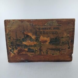 Vintage Tongue And Grove Wood Storage File Box Cottagecore Decor